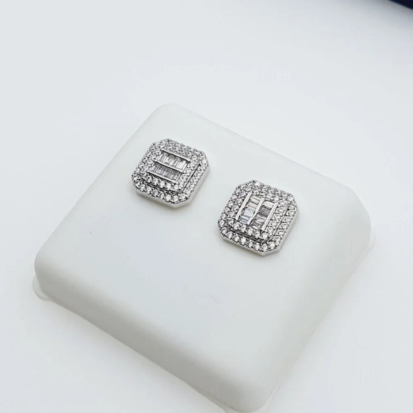 "925 Sterling Silver Plated CZ Earrings, EVBRS562 - Picture 7 of 10